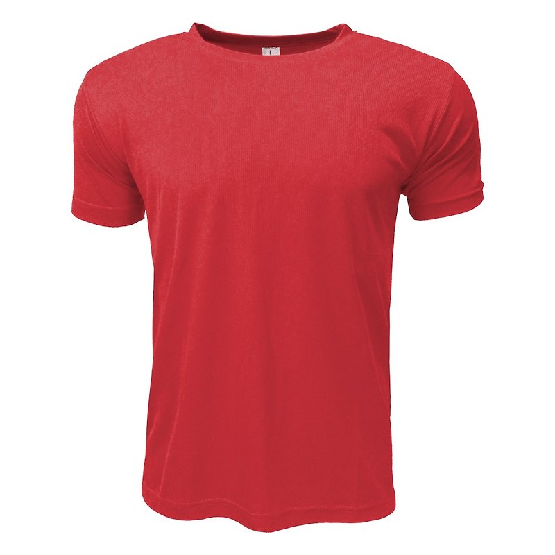 3D直条纹 吸湿排汗圆领T ::红::男女可穿 160806-24 - 男装运动衣 - 棉．麻 红色
