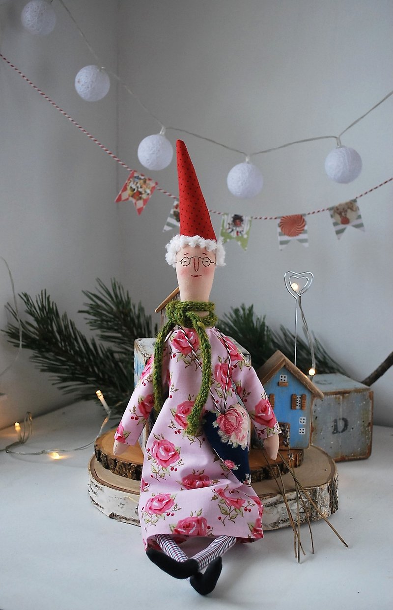蒂尔达娃娃精灵圣诞老人手工原始娃娃圣诞斯堪的纳维亚家居装饰 - 玩偶/公仔 - 棉．麻 多色
