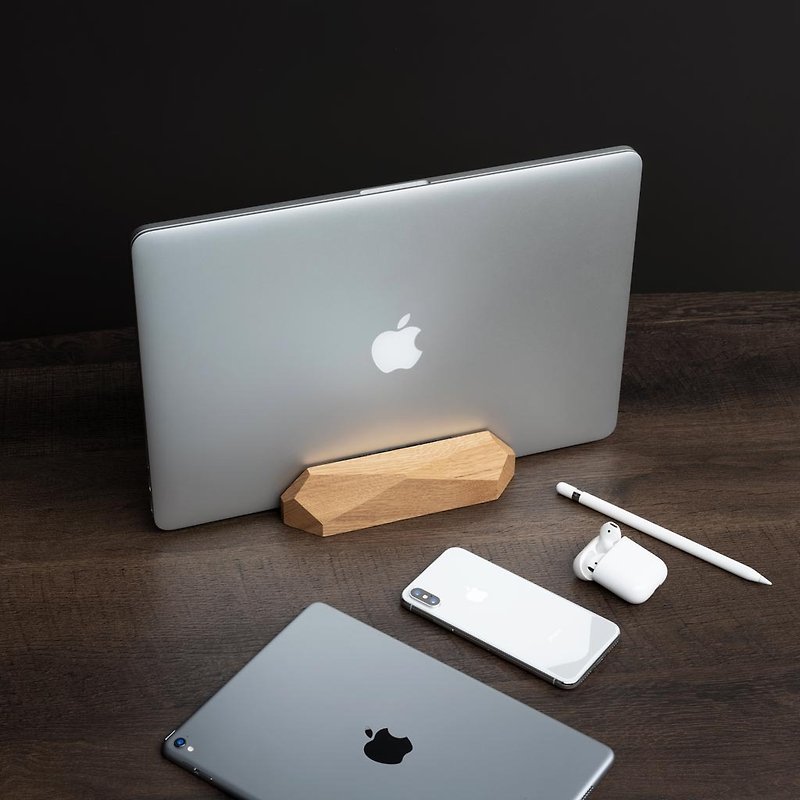 笔记本立式支架  笔记本支架   橡木支架  男朋友生日礼物 - 电脑配件 - 木头 咖啡色