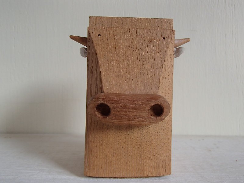 牛さんの貯金箱　no.2 - 储蓄罐 - 木头 