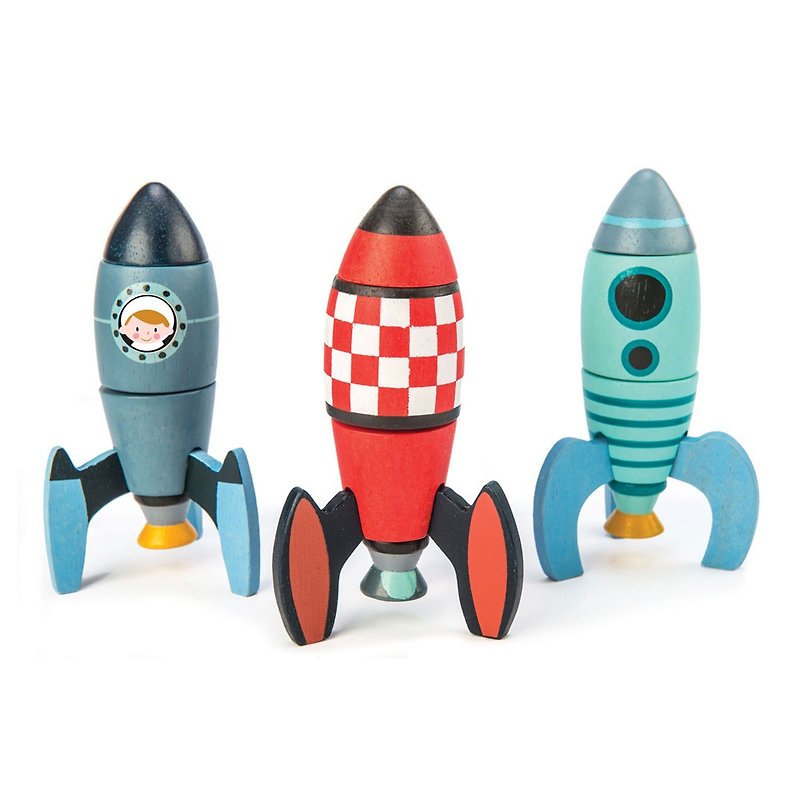 飞行火箭积木建构组 - 玩具/玩偶 - 木头 