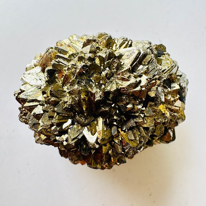 球果黄铁矿 银5 原石矿标水晶 稳定招财 财富累积 金沙 愚人金 - 摆饰 - 其他材质 金色