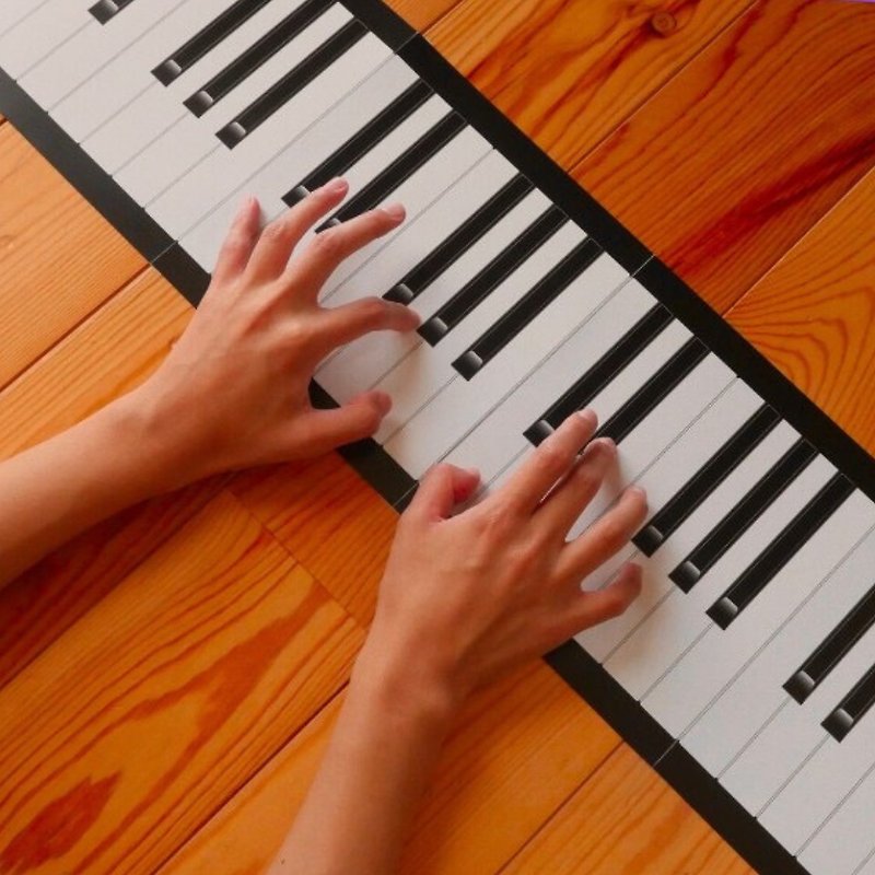 紙ピアノ　 紙鍵盤　ピアノ　教材　実物大　88鍵盤 - 卡片/明信片 - 纸 黑色
