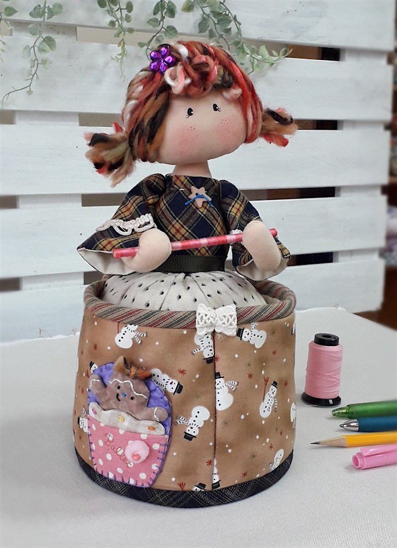 娃娃造型桌上收纳袋 - 收纳用品 - 棉．麻 多色