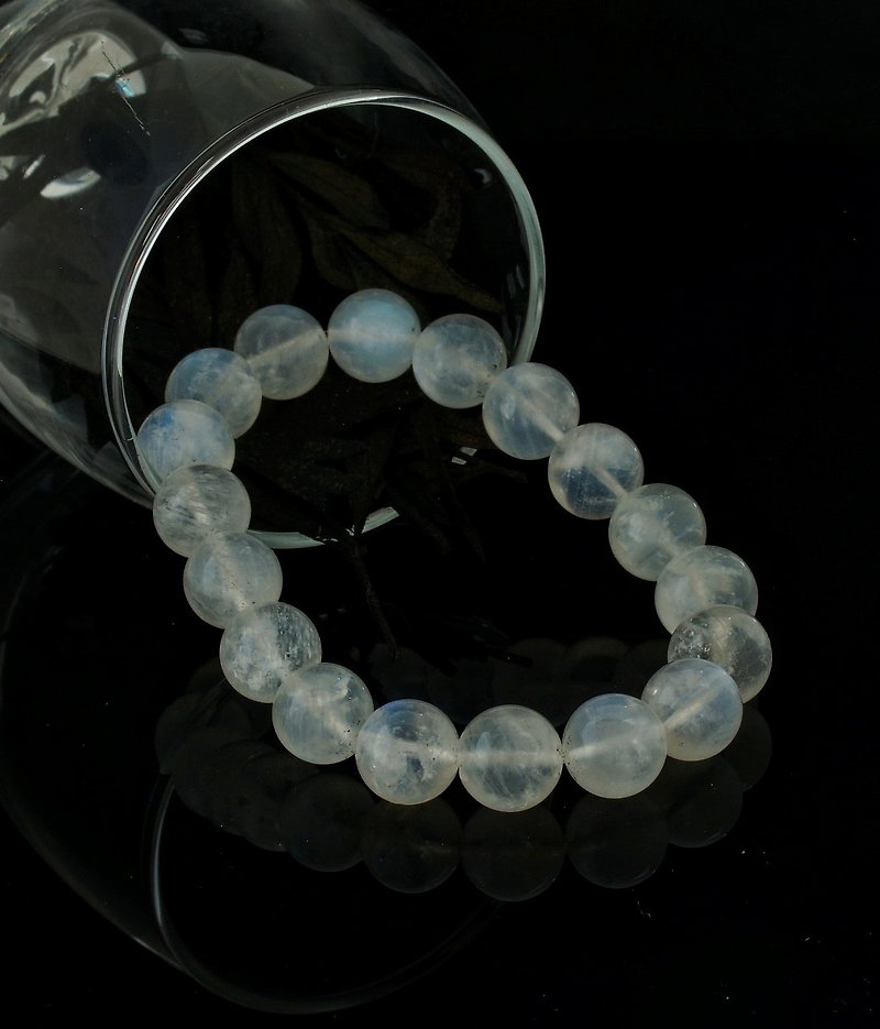 蓝月光石 12mm 手链 ( Blue Moon Stone 12mm Bracelet ) - 手链/手环 - 水晶 