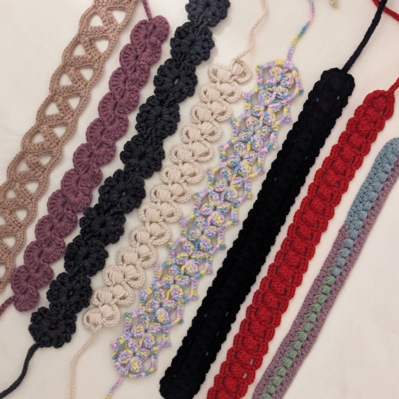 复古钩织发带|发饰|绑带 - 发带/发箍 - 其他材质 多色