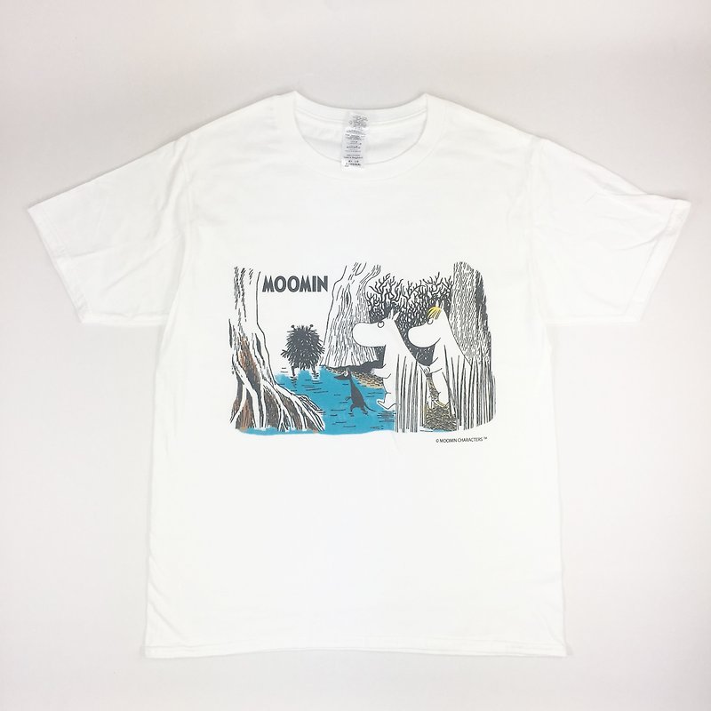 Moomin噜噜米授权-短袖T恤(白),AE51 - 男装上衣/T 恤 - 棉．麻 蓝色