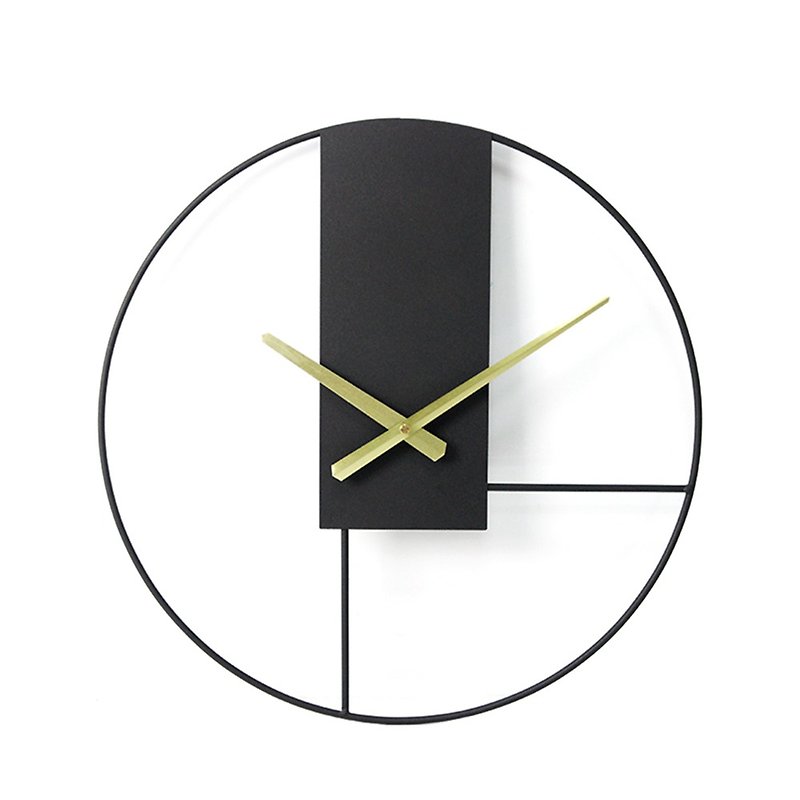 铁制设计时钟 蒙德里黑 43cm 仿锈处理烤漆 静音机芯 铁艺钟 - 时钟/闹钟 - 其他金属 黑色