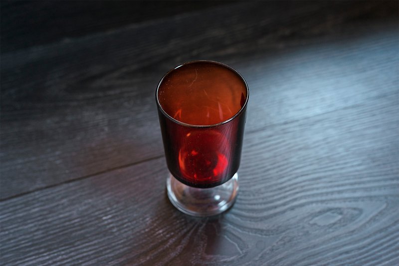 法国制Luminarc 70年代红宝石红酒杯ー古董老件/圣诞交换礼物 - 酒杯/酒器 - 玻璃 红色