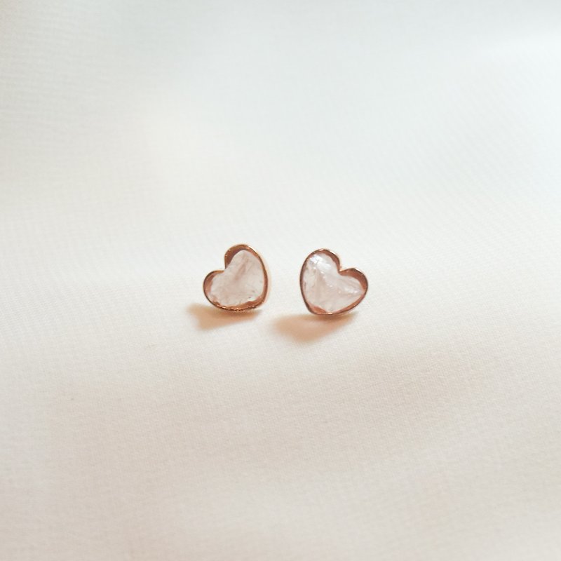 Heartbeat earring - 耳环/耳夹 - 其他材质 粉红色