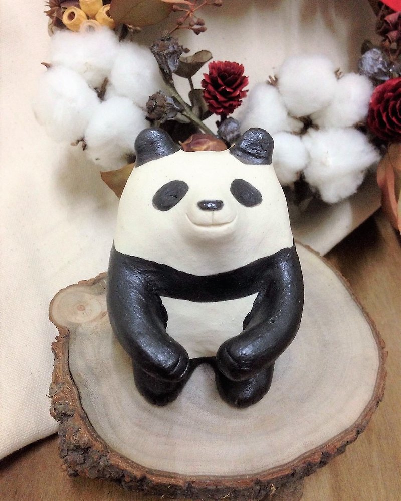 立牌系列-熊熊好朋友-抱抱大熊猫 - 花瓶/陶器 - 瓷 多色