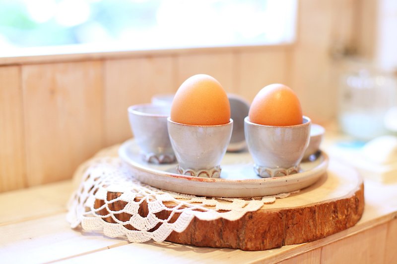 【好日恋物】德国handmade 手作早餐蛋杯组 - 摆饰 - 陶 灰色