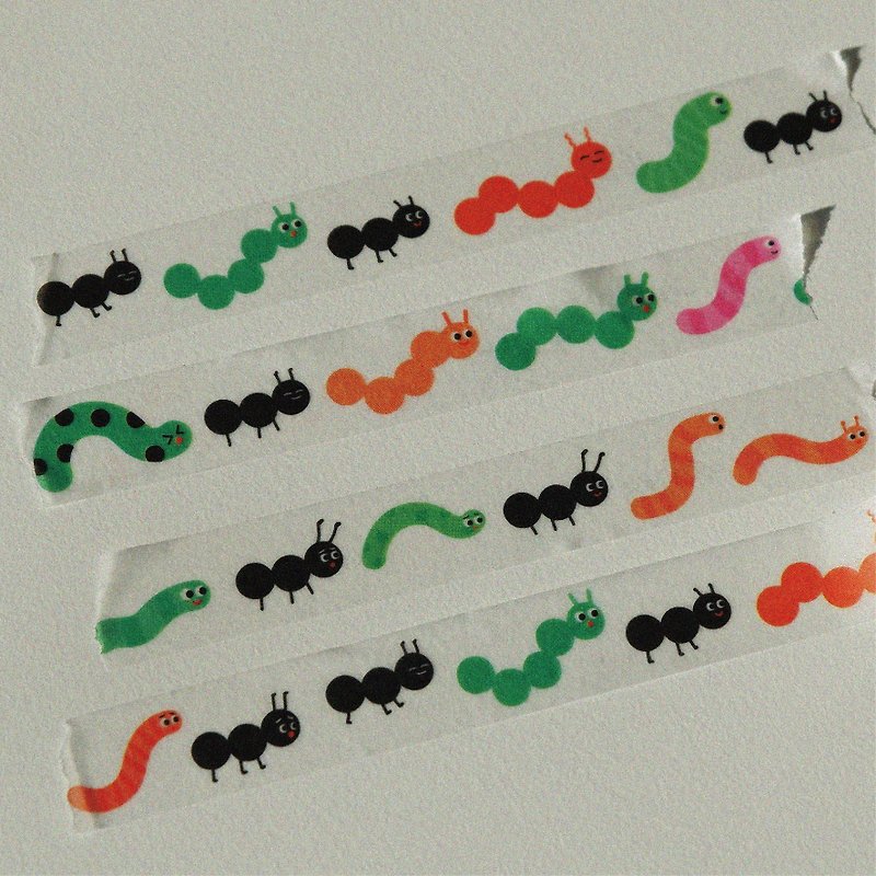 毛毛虫和蚂蚁屏蔽胶带 - 纸胶带 - 纸 多色