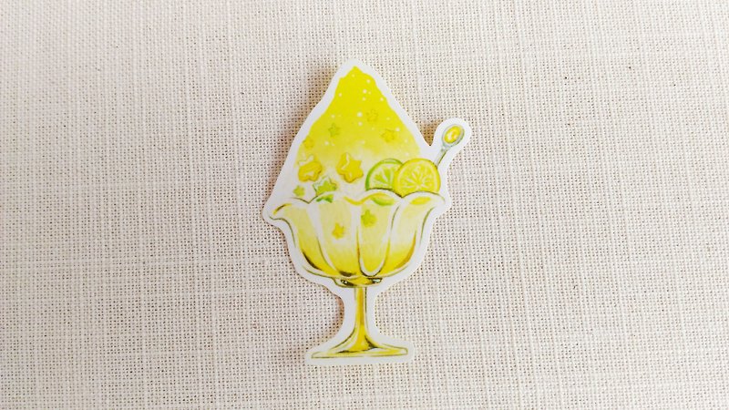 柠檬刨冰贴纸 - 贴纸 - 纸 黄色