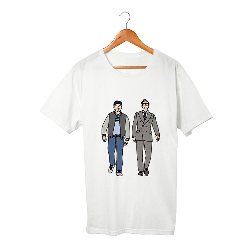 Harry and Eggsy Tシャツ - 男装上衣/T 恤 - 棉．麻 白色