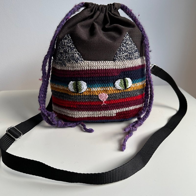 猫斜背包，钩编桶包，单肩包，休闲包，新奇钱包 - 其他 - 环保材料 多色