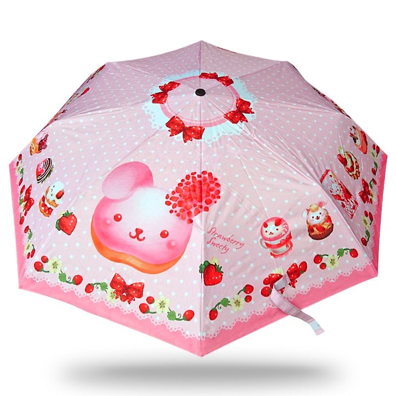晴雨折叠伞-草莓 - 雨伞/雨衣 - 聚酯纤维 粉红色