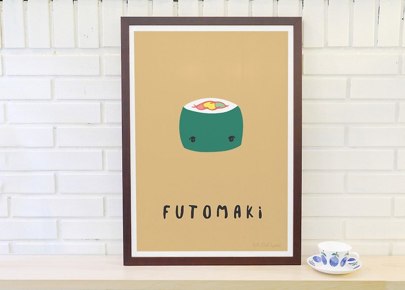 北欧复古简约海报 寿司1号-Futomaki寿司卷 原创可定制化不含外框 - 海报/装饰画/版画 - 纸 