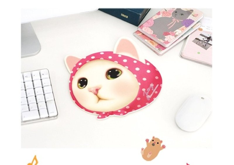 Choo choo 甜蜜猫好友鼠标垫_Pink hood J1410303 - 鼠标垫 - 塑料 多色
