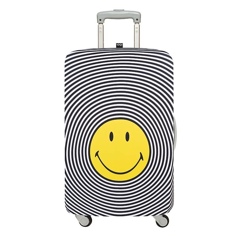 LOQI 行李箱外套 / 笑脸【S号】 - 行李箱/行李箱保护套 - 聚酯纤维 灰色