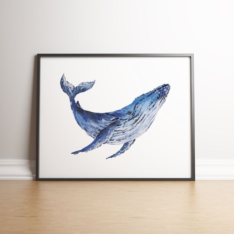 【蓝鲸】限量版复制画 | 鲸鱼厚涂艺术挂画 | 哺乳动物空间装饰 - 海报/装饰画/版画 - 纸 