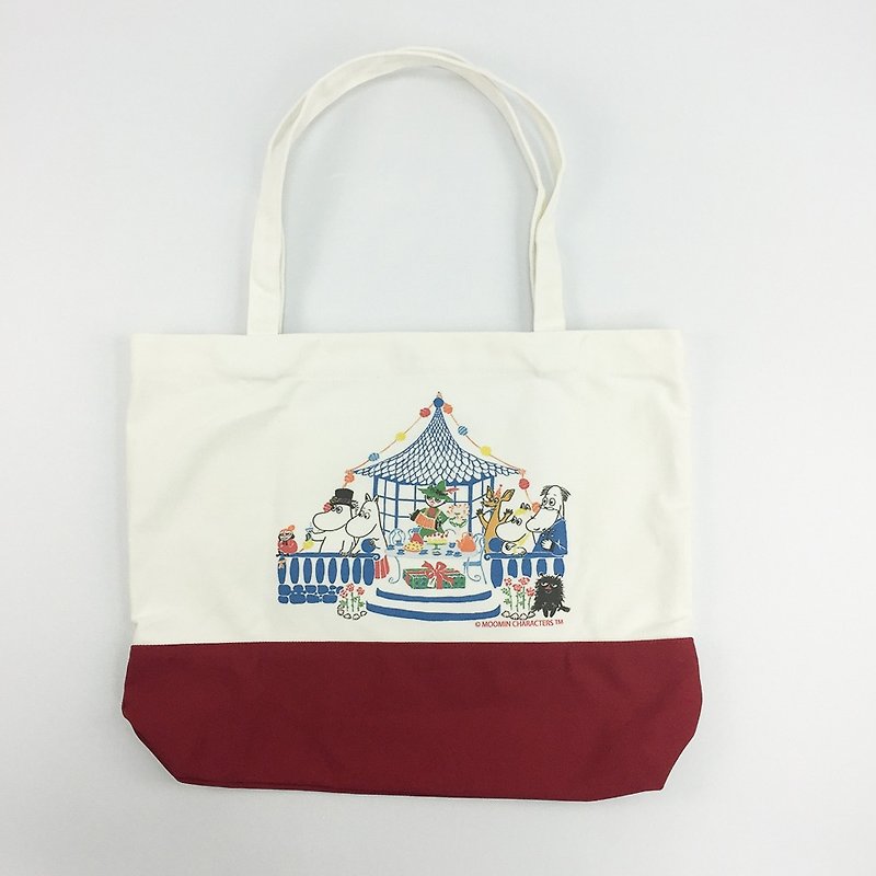 Moomin噜噜米授权-拼色购物包(红),CB17AE02 - 侧背包/斜挎包 - 棉．麻 蓝色