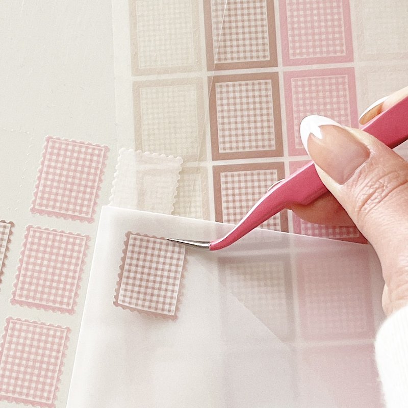 透ける切手シール　pink - 贴纸 - 纸 白色