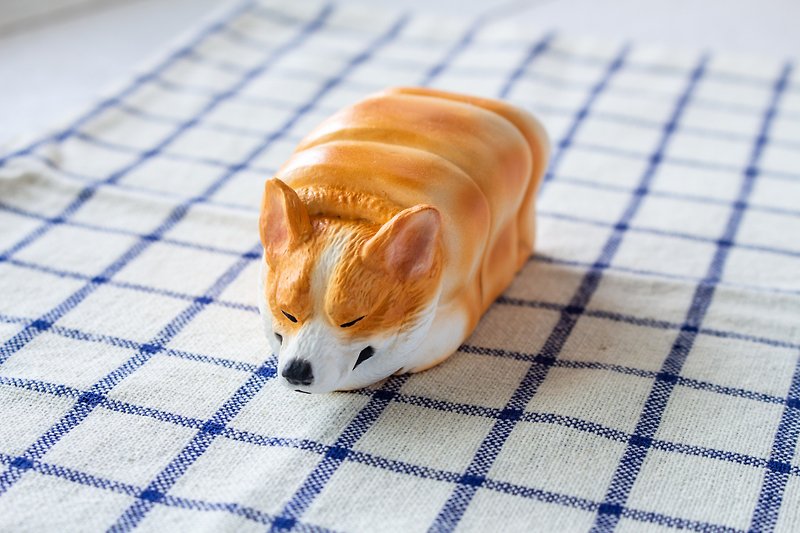 柯基吐司  面包狗系列 动物摆饰 - 玩偶/公仔 - 树脂 橘色