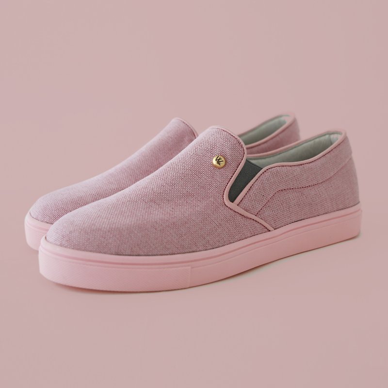 WL Sneaker Collection (Sugar Pink)樱粉色休闲款 - 女款牛津鞋/乐福鞋 - 棉．麻 粉红色