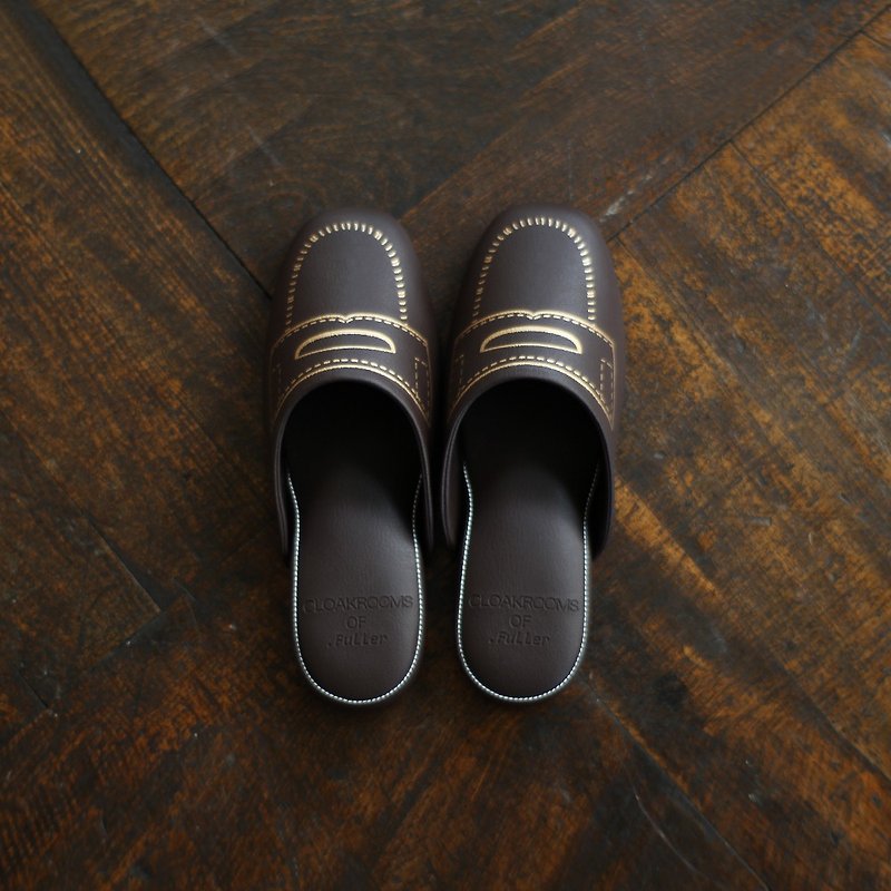 CLOAKROOMS OF .Fuller 室内拖鞋 乐福鞋LOAFER-咖啡 - 室内拖鞋 - 人造皮革 咖啡色