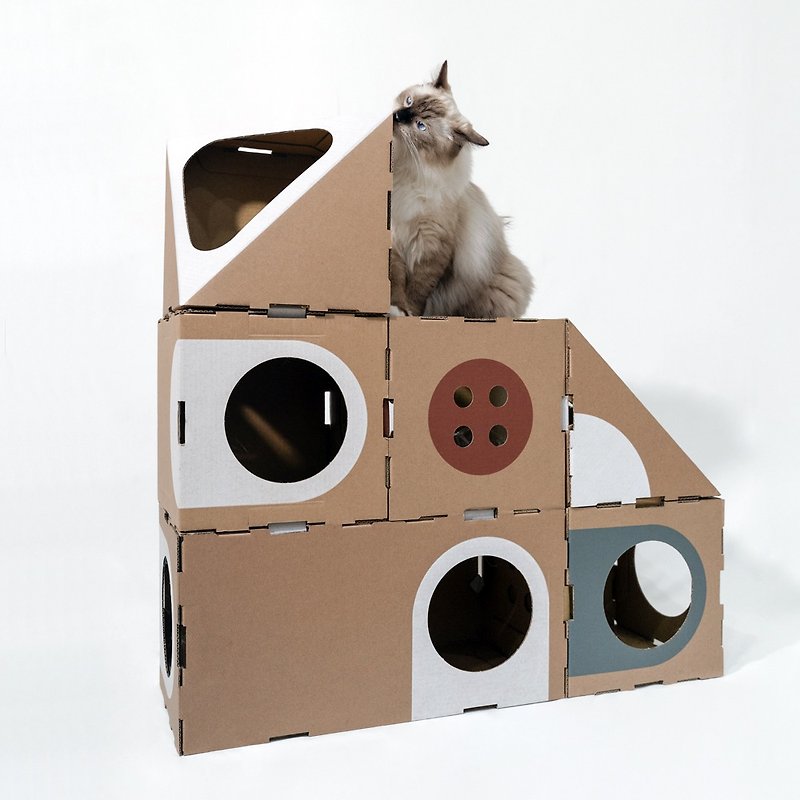 猫室－猫咪的乐高城堡(6件组) 全新第三代 - 玩具 - 纸 卡其色