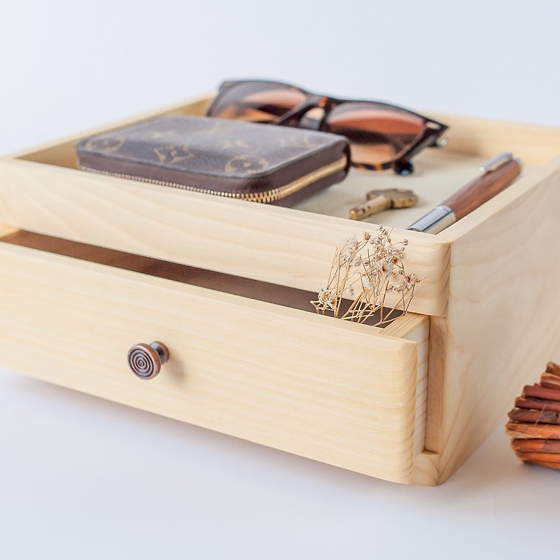 【单抽收纳盒II】手工 原木木盒 定制礼物 饰品盒 - 收纳用品 - 木头 