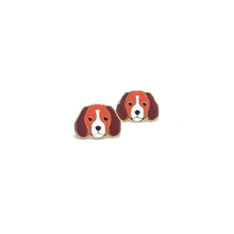 Gubjung & Friends - Beagle earring - 耳环/耳夹 - 贵金属 橘色