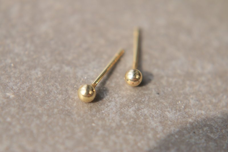 纯银表层镀金 耳环 1131-小豆豆 - 耳环/耳夹 - 其他金属 金色