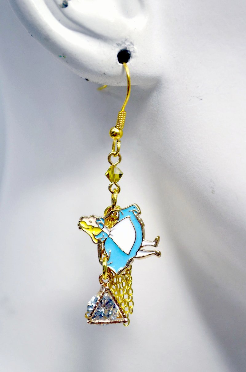 TIMBEE LO 爱丽丝梦游仙境 耳环 锆石装饰 一对发售 - 耳环/耳夹 - 其他金属 蓝色