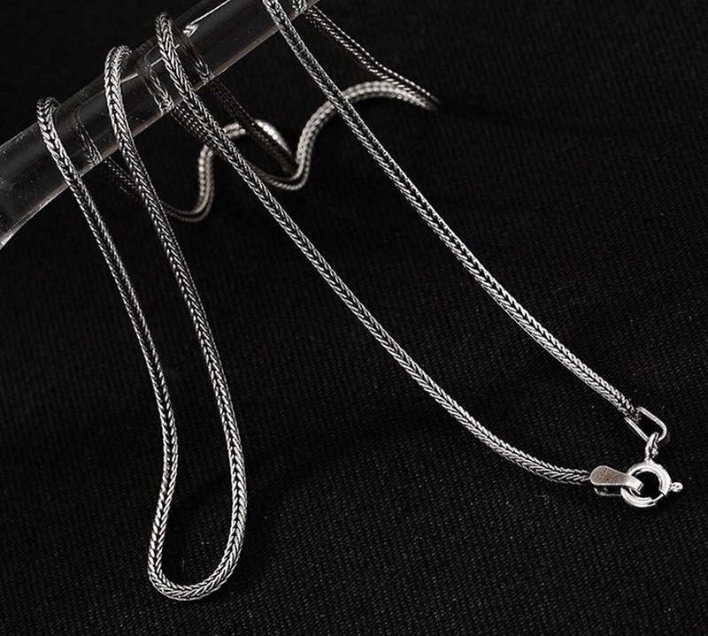 Real 925 Sterling Silver Snake Chains Cool Thai Silver Necklace without Pendant - 项链 - 纯银 银色