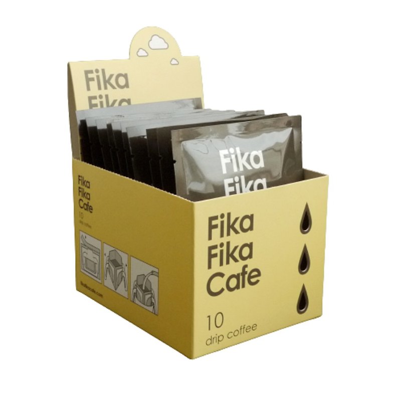 FikaFikaCafe 经典西雅图 挂耳式咖啡盒装10入－中深烘焙 - 咖啡 - 新鲜食材 咖啡色
