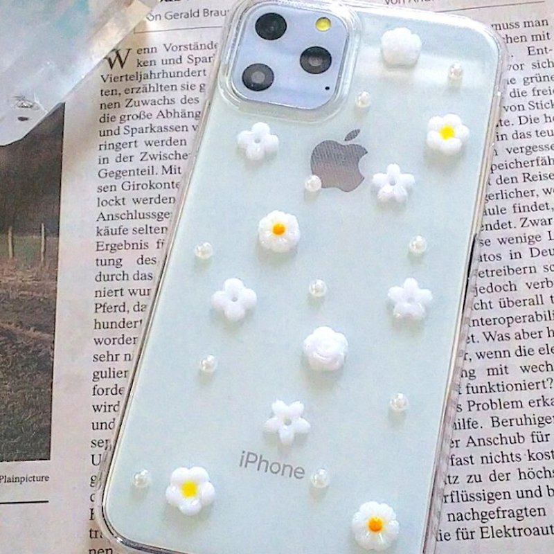 mini flower pearl スマホケース - 手机壳/手机套 - 树脂 白色