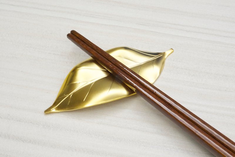 叶型不锈钢筷架 金色 - 浅碟/小碟子 - 其他金属 金色