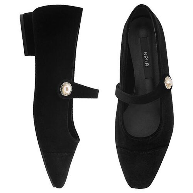 PRE-ORDER SPUR Ava 瑪麗珍平底鞋 SA8041 Black - 女款皮鞋 - 其他材质 