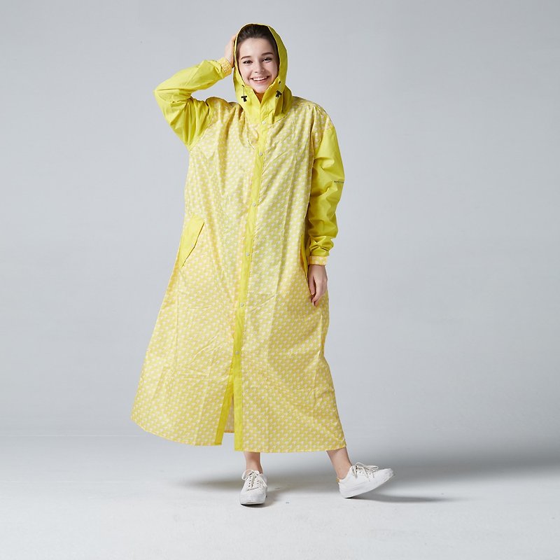 BAOGANI宝嘉尼 B06千鸟格背包客雨衣(黄色) - 雨伞/雨衣 - 防水材质 黄色