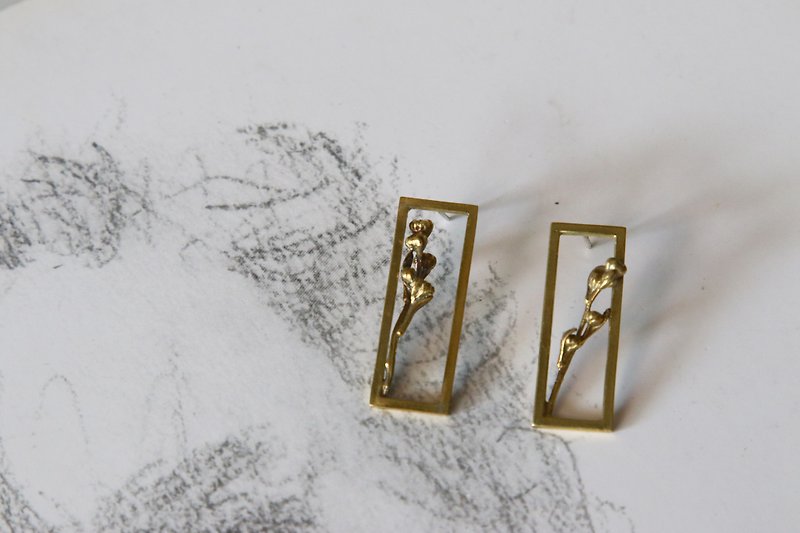 小小植物园 耳环 单只 - 耳环/耳夹 - 其他金属 银色