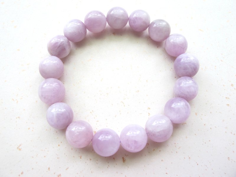 【孔赛石】11.5mm紫锂辉石 - 手创天然石系列 - 手链/手环 - 宝石 紫色