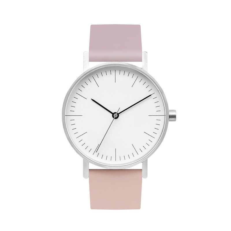 B001系列 彩色双拼手表 白面表盘-1511 - 女表 - 不锈钢 粉红色