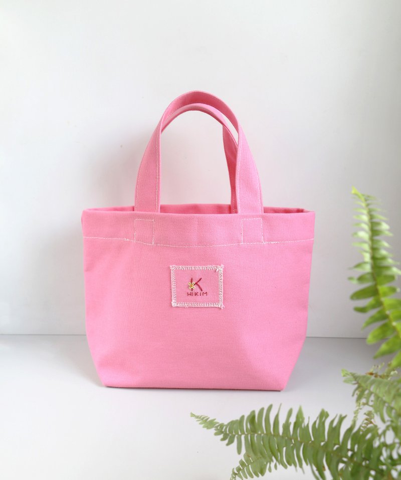 【桃红色】手提袋 (定制26英文字) / 环保袋 便当袋 - 手提包/手提袋 - 棉．麻 粉红色