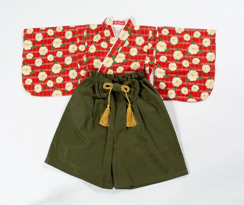 KIDS&BABY着物と袴 - 包屁衣/连体衣 - 棉．麻 红色