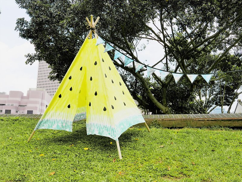 小玉西瓜 手染帐篷(不含木棍) - 野餐垫/露营用品 - 棉．麻 黄色