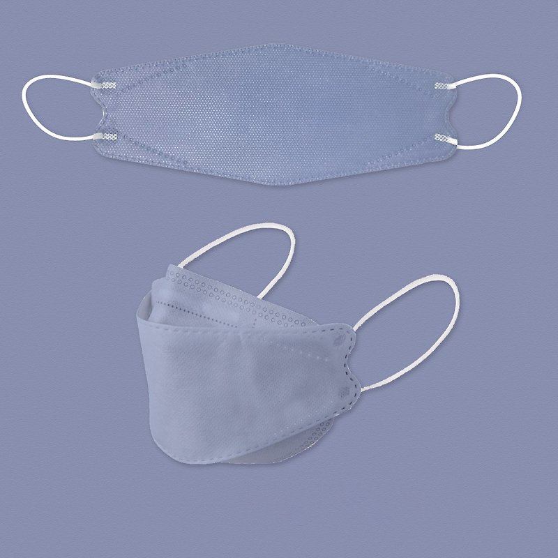 台湾制 4D立体医疗口罩(10入) 成人 木槿蓝 l THG兆鼎生医 - 口罩 - 其他人造纤维 蓝色