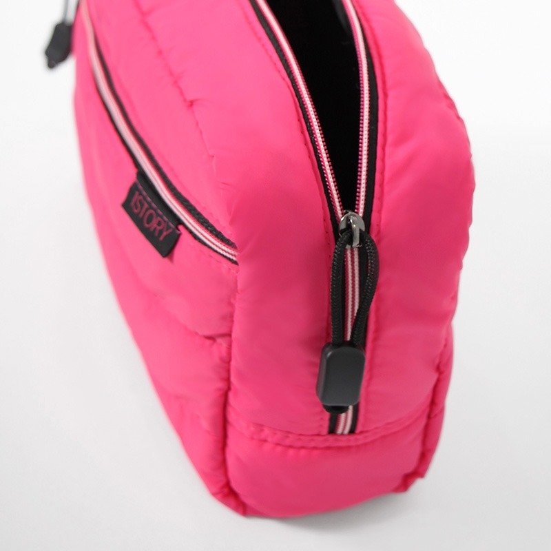 化妆包(大)．桃红╳黑 - 化妆包/杂物包 - 其他材质 粉红色