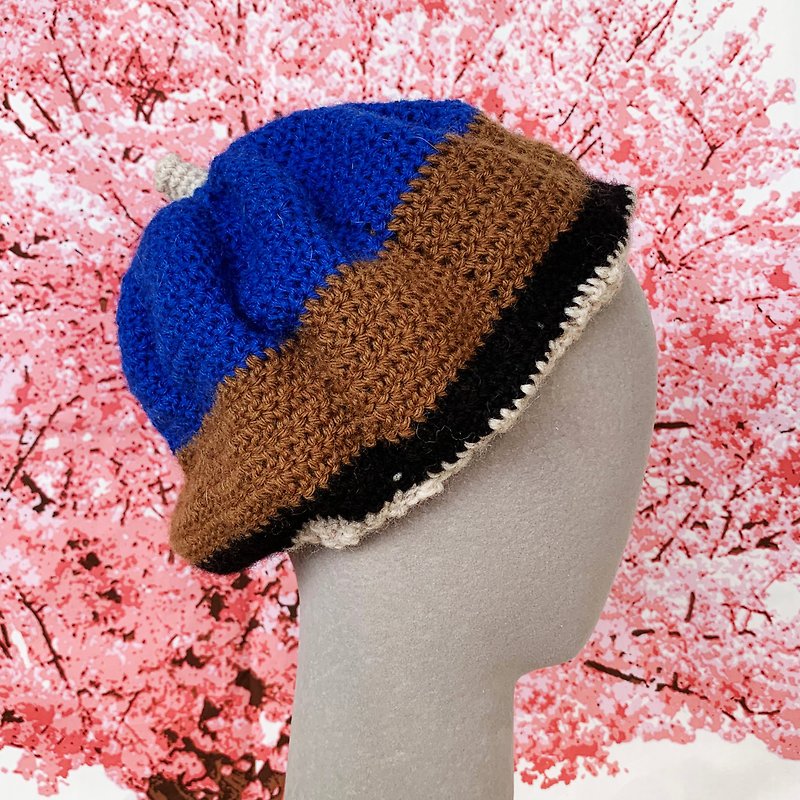 【纯手织羊毛帽for孩童 | 009冷静南瓜】 - 帽子 - 羊毛 蓝色